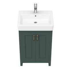 Chatsworth Traditional Green Vanity Unit - 560mm Wide Freestanding Bathroom Furniture -Vanity Units Shop C560GRN d5 460