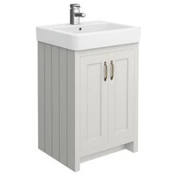Chatsworth Traditional Grey Freestanding Vanity Unit - 560mm Wide