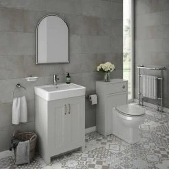 Chatsworth Traditional Grey Freestanding Vanity Unit - 560mm Wide -Vanity Units Shop C560GRY detail 460