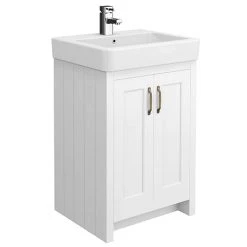 Chatsworth Traditional White Freestanding Vanity Unit - 560mm Wide
