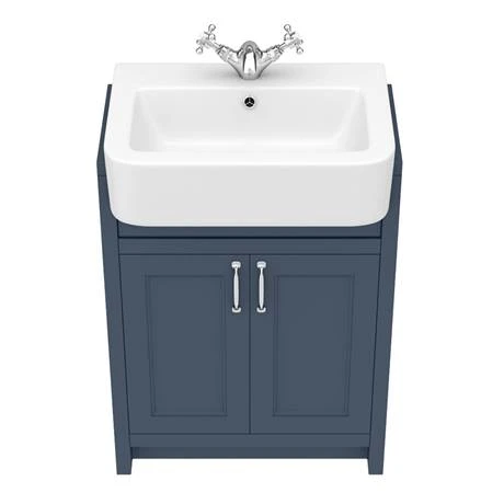 Chatsworth Traditional Blue Semi-Recessed Vanity Unit - 600mm Wide | Freestanding Bathroom Vanity 4 Chatsworth Traditional Blue Semi-Recessed Vanity Unit - 600mm Wide | Freestanding Bathroom Vanity - Image 4
