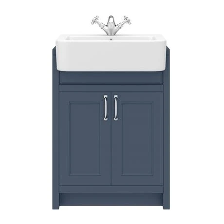 Chatsworth Traditional Blue Semi-Recessed Vanity Unit - 600mm Wide | Freestanding Bathroom Vanity 5 Chatsworth Traditional Blue Semi-Recessed Vanity Unit - 600mm Wide | Freestanding Bathroom Vanity - Image 5