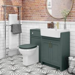 Chatsworth Traditional Green Semi-Recessed Vanity - 600mm Wide | Freestanding Bathroom Unit 9 Chatsworth Traditional Green Semi-Recessed Vanity - 600mm Wide | Freestanding Bathroom Unit -Vanity Units Shop C600SRGRN d4 460