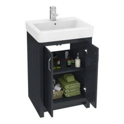 Chatsworth Traditional Graphite 560mm Vanity Sink & 300mm Cupboard Unit - Elegant Bathroom Furniture -Vanity Units Shop C825BLK d4 460