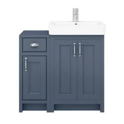 Chatsworth Traditional Blue 560mm Vanity Sink with 300mm Cupboard Unit - Bathroom Furniture Pack 10 Chatsworth Traditional Blue 560mm Vanity Sink with 300mm Cupboard Unit - Bathroom Furniture Pack -Vanity Units Shop C825BLU n d4 460