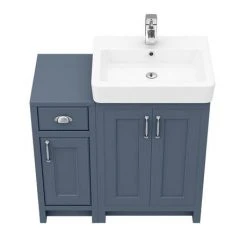 Chatsworth Traditional Blue 560mm Vanity Sink with 300mm Cupboard Unit - Bathroom Furniture Pack 11 Chatsworth Traditional Blue 560mm Vanity Sink with 300mm Cupboard Unit - Bathroom Furniture Pack -Vanity Units Shop C825BLU n d5 460