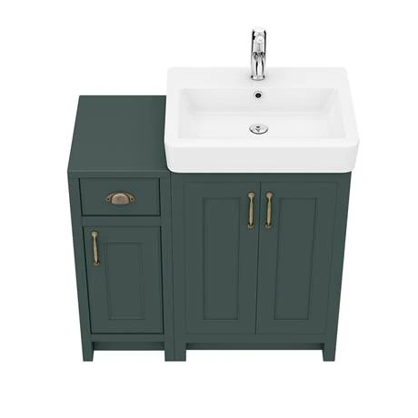 Chatsworth Traditional Green 560mm Vanity Sink with 300mm Cupboard Unit - Freestanding Vanity Unit 6 Chatsworth Traditional Green 560mm Vanity Sink with 300mm Cupboard Unit - Freestanding Vanity Unit - Image 6