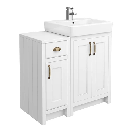 Chatsworth Traditional White 560mm Vanity Sink with 300mm Cupboard Unit - Stylish Bathroom Furniture Pack 1 Chatsworth Traditional White 560mm Vanity Sink with 300mm Cupboard Unit - Stylish Bathroom Furniture Pack