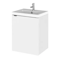 Hudson Reed Fusion 400mm Gloss White Wall Hung Vanity Unit & Basin | Modern Bathroom Design