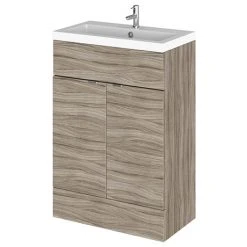 Hudson Reed Fusion Driftwood 605x360mm Freestanding Vanity Unit & Basin – Premium Bathroom Storage