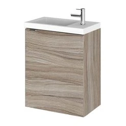 Hudson Reed 400mm Driftwood Wall Hung Compact Unit & Basin - Stylish & Space-Saving
