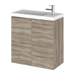 Hudson Reed 500mm Driftwood Wall Hung Compact Unit & Basin - Modern Bathroom Furniture