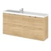 Hudson Reed Fusion 1000mm Natural Oak Compact Wall Hung Unit & Basin - Premium Bathroom Furniture