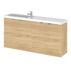 Hudson Reed Fusion 1000mm Natural Oak Compact Wall Hung Unit & Basin - Premium Bathroom Furniture