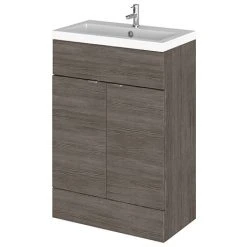 Hudson Reed Fusion Grey Avola 605x360mm Freestanding Vanity Unit & Basin