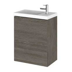 Hudson Reed Avola 400mm Grey Wall Hung Compact Unit & Basin - Space-Saving Bathroom Solution