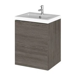 Hudson Reed Fusion 400mm Grey Avola Wall Hung Unit & Basin - Modern Bathroom Storage Solution