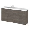 Hudson Reed Fusion 1000mm Grey Avola Compact Wall Hung Vanity Unit & Basin | Stylish Modern Bathroom Design
