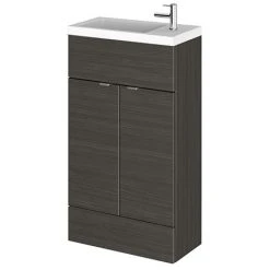Hudson Reed Fusion Hacienda Black 505x260mm Compact Vanity Unit & Basin | Freestanding Bathroom Furniture
