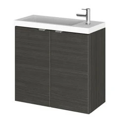 Hudson Reed 600mm Hacienda Black Wall Hung Compact Unit & Basin - Space-Saving Bathroom Solution