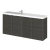 Hudson Reed 1200mm Hacienda Black Wall Hung Compact Combination Unit - 600mm Vanity x 2
