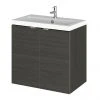 Hudson Reed 600mm Hacienda Black Wall Hung Vanity Unit with 2 Doors & Basin