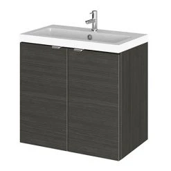 Hudson Reed 600mm Hacienda Black Wall Hung Vanity Unit with 2 Doors & Basin