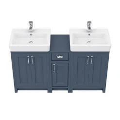 Chatsworth Traditional Blue Double Basin Vanity + Cupboard Combination Unit - Elegant Bathroom Furniture Pack 8 Chatsworth Traditional Blue Double Basin Vanity + Cupboard Combination Unit - Elegant Bathroom Furniture Pack -Vanity Units Shop CBLU142PK n d2 460