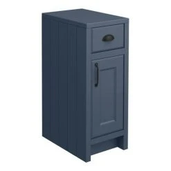Chatsworth Traditional Blue Double Basin Vanity & Cupboard with Matt Black Handles | Bathroom Furniture Pack -Vanity Units Shop CBLU142PKMB d3 460