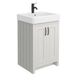 Chatsworth Traditional Grey Double Basin Vanity with Matt Black Handles | Bathroom Furniture Pack 6 Chatsworth Traditional Grey Double Basin Vanity with Matt Black Handles | Bathroom Furniture Pack -Vanity Units Shop CGRY142PKMB d2 460