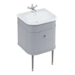 Burlington Chalfont 550mm Classic Grey Wall Hung Vanity Unit with Single Drawer & Chrome Handle