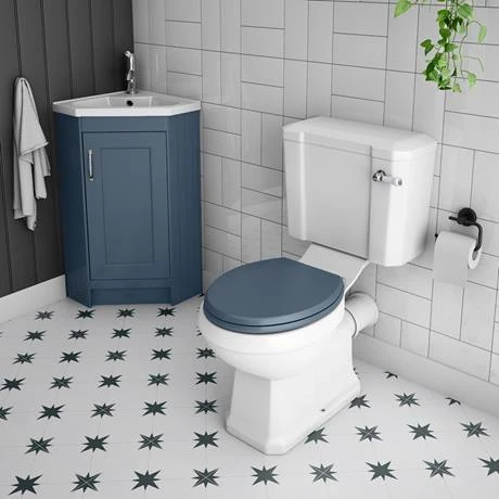 Chatsworth Traditional Blue Corner Vanity Unit - Freestanding Bathroom Storage 3 Chatsworth Traditional Blue Corner Vanity Unit - Freestanding Bathroom Storage - Image 3