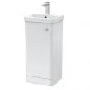 Cruze 400mm Curved Gloss White Vanity Unit - Stylish Freestanding Bathroom Storage