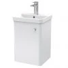 Cruze 400mm Curved Gloss White Wall Hung Vanity Unit - Compact Cloakroom Design
