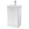 Cruze 500mm Curved Gloss White Freestanding Vanity Unit - Modern Bathroom Storage