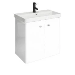 Cruze 600mm Curved Gloss White Wall Hung Vanity Unit - Stylish & Space-Saving Bathroom Solution -Vanity Units Shop CRZ6WHVW d2 460