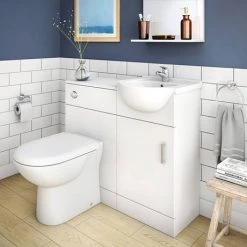 Cove White 450mm Small Freestanding Vanity Unit - Compact & Stylish Bathroom Storage -Vanity Units Shop CV450 d3 460
