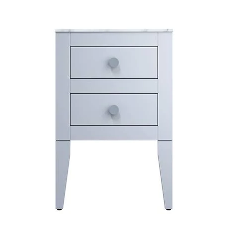 Crosswater Canvass Storm Grey Matt 485mm Double Drawer Unit with Carrara Marble Effect Worktop - Wall Hung Vanity Unit 4 Crosswater Canvass Storm Grey Matt 485mm Double Drawer Unit with Carrara Marble Effect Worktop - Wall Hung Vanity Unit - Image 4