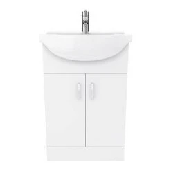 Cove White 550mm Freestanding Vanity Unit - Flat Packed -Vanity Units Shop CV550 D5 460 1