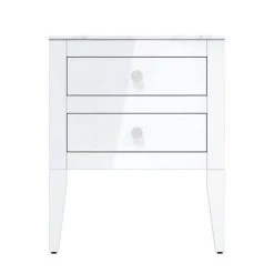 Crosswater Canvass White Gloss 600mm Double Drawer Unit with Carrara Marble Effect Worktop - Wall Hung Vanity Unit 7 Crosswater Canvass White Gloss 600mm Double Drawer Unit with Carrara Marble Effect Worktop - Wall Hung Vanity Unit -Vanity Units Shop CV600WLWG D2 460