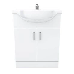 Cove White 650mm Freestanding Vanity Unit - Flat Packed, Modern Bathroom Storage -Vanity Units Shop CV650FP d3 460
