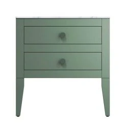 Crosswater Canvass Sage Green 700mm Double Drawer Unit with Carrara Marble Effect Worktop - Wall Hung Vanity Unit 8 Crosswater Canvass Sage Green 700mm Double Drawer Unit with Carrara Marble Effect Worktop - Wall Hung Vanity Unit -Vanity Units Shop CV700WLSGR D2 460