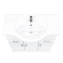 Cove White 850mm Freestanding Vanity Unit - Modern Bathroom Storage Solution -Vanity Units Shop CV850 D4 460