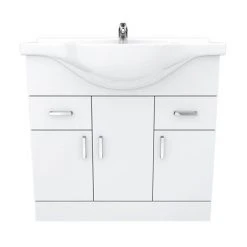 Cove White 850mm Freestanding Vanity Unit - Modern Bathroom Storage Solution -Vanity Units Shop CV850 D5 460