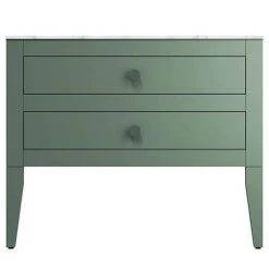 Crosswater Canvass Sage Green 900mm Double Drawer Unit with Carrara Marble Effect Worktop | Wall Hung Vanity Unit 5 Crosswater Canvass Sage Green 900mm Double Drawer Unit with Carrara Marble Effect Worktop | Wall Hung Vanity Unit -Vanity Units Shop CV900WLSGR D2 460