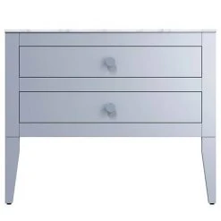 Crosswater Canvass Storm Grey Matt 900mm Double Drawer Unit with Carrara Marble Effect Worktop - Wall Hung Vanity Unit 5 Crosswater Canvass Storm Grey Matt 900mm Double Drawer Unit with Carrara Marble Effect Worktop - Wall Hung Vanity Unit -Vanity Units Shop CV900WLSG D2 460