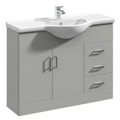 Cove Light Grey 1050mm Large Freestanding Vanity Unit - Modern Bathroom Storage Solution