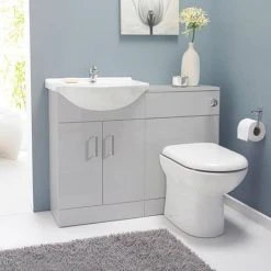 Cove Light Grey 550mm Freestanding Vanity Unit | Stylish Modern Bathroom Furniture -Vanity Units Shop CVG550 d3 460
