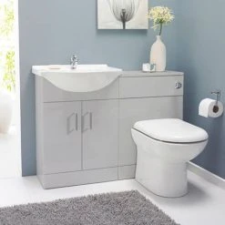 Cove Light Grey 650mm Freestanding Vanity Unit - Modern Bathroom Furniture -Vanity Units Shop CVG650 d3 460
