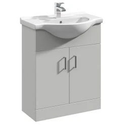 Cove Light Grey 650mm Freestanding Vanity Unit - Modern Bathroom Furniture